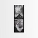 Dramatic Seaside Peak, Coastal Mountain Wall Art, Black Beach Photography, Bold Nature Decor, Canvas Print, Living Room Art