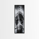 Industrial Ship, Black and White Boat, Urban Seascape, Moody Harbor, Canvas Print, Nautical Wall Art, Man Cave Art, Office Decor