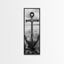 Nautical Anchor, Coastal Vibes, Marine Decor, Ocean-Inspired, Bold Statement, Framed Canvas Print, Entryway Wall Art, Rustic Beach Style