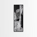 Stone Fortress, Ancient Cliffs, Coastal Ruins, Framed Canvas Print, Rustic Wall Decor, Neutral Tones Living Room Wall Art, Nature Decor
