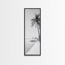 Coastal Palm Trees, Tropical Minimalist Print, Modern Beach Decor, Neutral Wall Art, Framed Canvas Print, Dining Room Summer Vibe