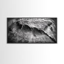 Topographic Map Detail, Antique Terrain, Black and White Landscape, Canvas Print, Office Wall Art, Historical Geography Decor