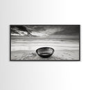 Solitary Bowl Beach, Ocean Waves Texture, Surreal Still Life Photo, Canvas Print, Entryway Wall Art, Minimalist Coastal Style