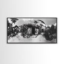 Tropical Beach Shack, Rustic Coastal Decor, Island Vibes, Palm Tree Jungle, Framed Canvas Print, Boho Living Room Wall Art