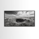 Prairie Crater Scene, Nature Landscape, Rustic Country Vibe, Farmhouse Wall Decor, Canvas Print, Entryway Accent, Autumn Earth Tones