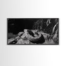 Jungle Snake Scene, Reptile Animal Art, Bold Black and White, Framed Canvas Print, Wildlife Decor, Man Cave or Study Wall Art
