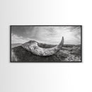 Driftwood Horn Curve, Coastal Nature Art, Whale Bone Decor, Beachside Minimalism, Canvas Print, Entryway Wall Art, Nautical Rustic Decor