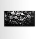 Seashell Close-Up, Ocean Texture Art, Nautical Beach Shells, Earthy Tones Decor, Framed Canvas Print, Bathroom Wall Art, Coastal Style