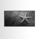 Ocean Starfish, Seashore Calm, Coastal Nature Print, Beach Zen Decor, Framed Canvas Print, Minimalist Bathroom Art, Ocean Wall Piece