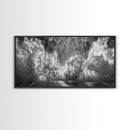 Ocean Splash, Sea Foam, Abstract Water, Coastal Waves, Framed Canvas Print, bathroom wall art, modern ocean photography, moody water art