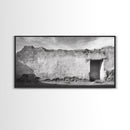 Adobe Wall, Desert Door, Rustic Texture, Framed Canvas Print, Southwest Wall Art, Neutral Earth Tones, Boho Western Living Room Decor