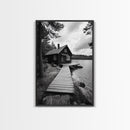 Lake Cabin Path, Nordic Forest Retreat, Nature Escape, Canvas Print, Cozy Wall Art, Scandinavian Decor, Fall Rustic Living Room Art