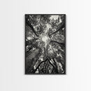 Tree Canopy, Forest Light, Upward View, Canvas Print, Woodland Wall Art, Living Room Decor, Nature Perspective Photography