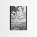 Open Sky, Serene Plains, Summer Day, Canvas Print, minimalist landscape art, farmhouse decor, bedroom wall art, neutral tones