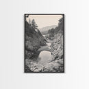Forest Coast, Rocky Shore, Ocean View, Framed Canvas Print, Serene Nature Wall Art, Bathroom or Hallway Decor, Pacific Northwest Style