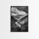 Mountain Valley, Rainbow River, Forest Panorama, Cloud Drama, Framed Canvas Print, Living Room Wall Art, Tranquil Nature, Scenic Beauty
