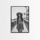 Pier Walk, Summer Fashion, Coastal Vibes, Chic Girl, Canvas Print, Fashion Wall Art, Modern Decor, Teen Room Artwork, Stylish Aesthetic