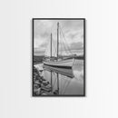 Sailboat Reflection, Harbor Calm, Nautical Scene, Canvas Print, Coastal Wall Art, Beach House Decor, Ocean Photography, Bathroom Art