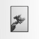 Bonsai Tree, Windswept Wood, Minimal Zen, Canvas Print, Japanese Style Art, Wabi Sabi Decor, Monochrome Botanical Wall Accent