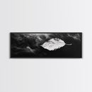 Misty Leaf, Black Art, Nature Print, Autumn Wall Decor, Framed Canvas Print, Minimalist Wall Art, Bedroom Wall Decor, Fall Botanical Art
