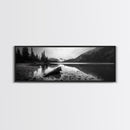 Alpine Lake, Moody Mountains, Foggy Reflection, Canvas Print, Serene Wall Art, Nature Photography, Bedroom Art, Den Decor, Office Decor