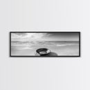 Ocean Bowl, Minimalist Beach, Solitude Shoreline, Canvas Print, Coastal Decor, Neutral Tones, Living Room Art, Bathroom Wall Art