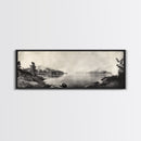 Foggy Coast, Misty Trees, Silent Bay, Canvas Print, Moody Landscape Photography, Bedroom Wall Art, Nature Inspired Decor