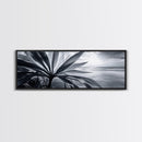 Tropical Leaf Closeup, Ocean Horizon Sunset, Botanical Beach, Framed Canvas Print, Kitchen Wall Art, Coastal Jungle Decor, Rustic Lakehouse Decor