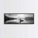 Loon Lake, Misty Reflection, Quiet Morning, Framed Canvas Print, Cabin Wall Art, Nature Lover Gift, Rustic Lakehouse Decor