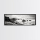 Pacific Coast, Misty Cliffs, Ocean Rocks, Moody Beach Scene, Canvas Print, Modern Nature Decor, Living Room Wall Art, Coastal Landscape