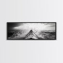 Ocean Kayak Splash, Adventure Wall Art, Ocean Motion, Black And White Canvas Print, Modern Decor, Nautical Style, Sports Lover Gift