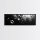 Jellyfish Dreams, Ocean Depths, Abstract Motion, Canvas Print, Coastal Bathroom Art, Nautical Theme, Moody Black and White Sea Life