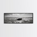 Prairie Cave, Windy Plains, Nature Escape, Canvas Print, Rustic Wall Art, Earthy Decor, Bedroom Accent, Black and White Landscape