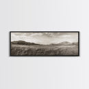 Golden Prairie, Mountain Horizon, Rustic Calm, Canvas Print, Fall Wall Art, Country Living Room Decor, Neutral Tones Photography