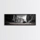 Desert Canyon Walls, High Contrast, Natural Monument, Canvas Print, Office Wall Art, Moody Modern Decor, Wilderness Photography