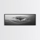 Water Drop Ripples, Black and White Photography, Zen Art, Minimalist Wall Decor, Canvas Print, Bathroom Wall Art, Meditation Room Art