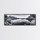 Coastal Reflections, Tide Pool, Rocky Shoreline, Framed Canvas Print, Seaside Nature Art, Minimalist Coastal Decor, Zen Bathroom Art