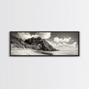 Seaside Cliff, Pine Hills, Sandy Beach, Canvas Print, Coastal Landscape Art, Modern Nature Decor, Beach House Living Room Style