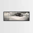 Remote Island Escape, Tranquil Shore, Ocean Oasis, Nature Seclusion, Framed Canvas Print, Coastal Wall Art, Bathroom Decor, Tropical Style