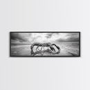 Giant Scorpion Beach, Surreal Creature, Dark Fantasy, Ocean Monster, Framed Canvas Print, Halloween Wall Art, Teen Room Decor, Bedroom Art
