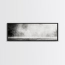 Waterfall Mist Scene, Nature Wall Decor, Canvas Print, Modern Minimalist Art, Neutral Tones, Living Room Wall Art, Black White Landscape