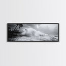 Stormy Waves, Ocean Fury, Tropical Housefront, Canvas Print, dramatic coastal decor, fall storm wall art, modern living room statement
