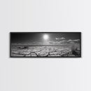 Cracked Earth, Desert Heat, Sunburst Drought, Canvas Print, rustic fall decor, southwest desert art, boho entryway wall statement