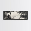 Surf Shack, Palm Trees, Tropical Boards, Canvas Print, retro beach wall art, coastal boho room decor, surfer cabin vibe, chill summer look