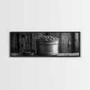 Rustic Bean Bucket, Farmhouse Kitchen, Country Decor, Autumn Wall Art, Framed Canvas Print, Rustic Style, Cozy Kitchen Wall Art