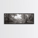 Forest Edge Trail, Nature Path Print, Sepia Photography, Cozy Autumn Vibes, Canvas Print, Entryway or Hallway Wall Art