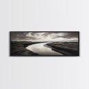 Serene River, Marsh Landscape, Calm Waters, Tranquil Nature, Framed Canvas Print, Minimalist Decor, Entryway Art, Fall Home Vibes