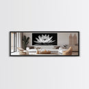 Lotus Bloom, Zen Flower, Tranquil Petals, Spiritual Nature Print, Black and White, Canvas Print, Spa Wall Decor, Meditation Room Art