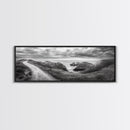 Cliff Path, Sea Escape, Moody Sky, Adventure Trail, Canvas Print, Modern Entryway Wall Art, Travel Photography, Nature Scene