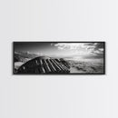 Beach Ammo, War Relic, Ocean Shoreline, WWII Remnants, Framed Canvas Print, Industrial Wall Art, Man Cave Decor, Coastal Photography